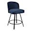 Evelyn Swivel Counter Stool, Navy Blue