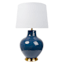 Navy Blue Ceramic Extra Large Table Lamp with Shade, 27"