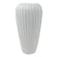 White Fluted Ceramic Vase, 9.75"