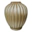 Tan Fluted Ceramic Vase, 6x7