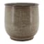 Round Grey Metal Outdoor Planter, Small