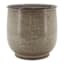 Round Grey Metal Outdoor Planter, Small