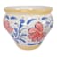 Hand Painted Spanish Yellow Rim Floral Outdoor Planter, Large