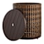 Highland Umbrella Patio Table, Brown Wicker