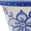 Hand Painted Blue Flower Outdoor Planter, Large