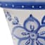 Hand Painted Blue Flower Outdoor Planter, Small