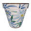 Hand Painted Spanish Blue Daisy Outdoor Planter, Large