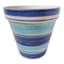 Hand Painted Spanish Blue Stripe Outdoor Planter, Small