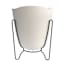 White Tryas Cachepot with Metal Legs
