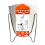 White Tryas Cachepot with Metal Legs