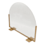 Tempered Glass Firescreen with Gold Base, 38x32