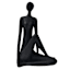 Matte Black Yoga Pose Sculpture, 14"