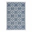 (E308) New Zealand Cobalt Blue Woven Indoor & Outdoor Area Rug, 5x7