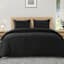 Crosby St. 3-Piece Black Waffle Cotton Duvet Set, Full/Queen