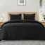 Crosby St. 3-Piece Black Waffle Cotton Duvet Set, King