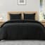 Crosby St. 3-Piece Black Waffle Cotton Comforter Set, Full/Queen