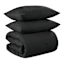 Crosby St. 3-Piece Black Waffle Cotton Comforter Set, Full/Queen