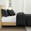Crosby St. 3-Piece Black Waffle Cotton Comforter Set, King