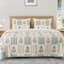 Honeybloom 3-Piece Floral Block Print Gauze Quilt Set, Full/Queen