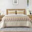 Honeybloom 3-Piece Floral Stripe Printed Cotton Percale Quilt Set, Full/Queen