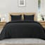 Crosby St. 3-Piece Black Waffle Quilt Set, Full/Queen