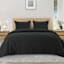 Crosby St. 3-Piece Black Waffle Quilt Set, King