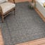 (E195) Crosby St. Santorini Grey & Natural Woven Indoor & Outdoor Area Rug, 5x7