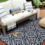 (E308) New Zealand Cobalt Blue Woven Indoor & Outdoor Area Rug, 5x7