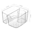 3-Section Clear Storage Bin with Holder