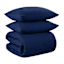 Crosby St. 3-Piece Navy Blue Washed Cotton Waffle Comforter Set, King