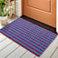 Red/Blue Striped Woven Pet Layering Rug 24X36