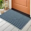 Teal/Blue Striped Woven Pet Layering Rug 24X36