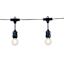 15-Count Solar LED G40 Filament Globe String Lights with Black Commercial Wire