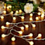 60-Count LED Color Change Frosted G14 Globe String Lights, 9 Functions