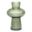 Green Bubble Ribbed Glass Vase, 8.5"