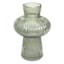 Green Bubble Ribbed Glass Vase, 8.5"
