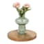 Green Bubble Ribbed Glass Vase, 8.5"