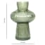 Green Bubble Ribbed Glass Vase, 8.5"