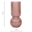 Pink Bottom Bubble Ribbed Vase, 9"