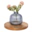 Blue Round Ribbed Glass Vase, 6"