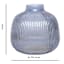 Blue Round Ribbed Glass Vase, 6"