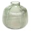 Green Round Ribbed Vase, 6"