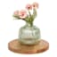 Green Round Ribbed Vase, 6"