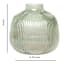 Green Round Ribbed Vase, 6"
