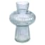 Blue Bubble Ribbed Glass Vase, 8.5"