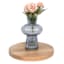 Blue Bubble Ribbed Glass Vase, 8.5"