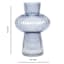 Blue Bubble Ribbed Glass Vase, 8.5"