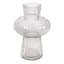 Clear Bubble Ribbed Glass Vase, 8.5"