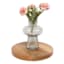 Clear Bubble Ribbed Glass Vase, 8.5"