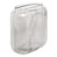 Clear Rectangle Ribbed Vase, 7"